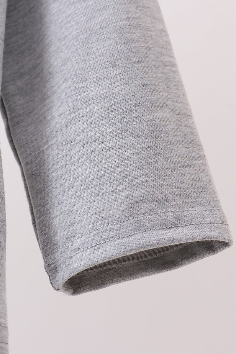 Gray farm applique top