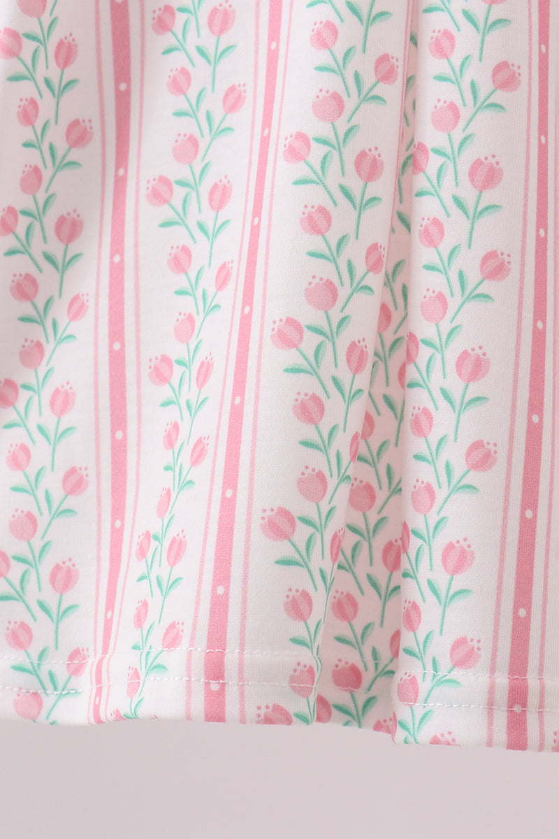 Floral tulip ruffle bloomer set