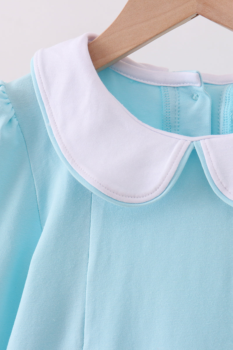 Blue heart applique dress