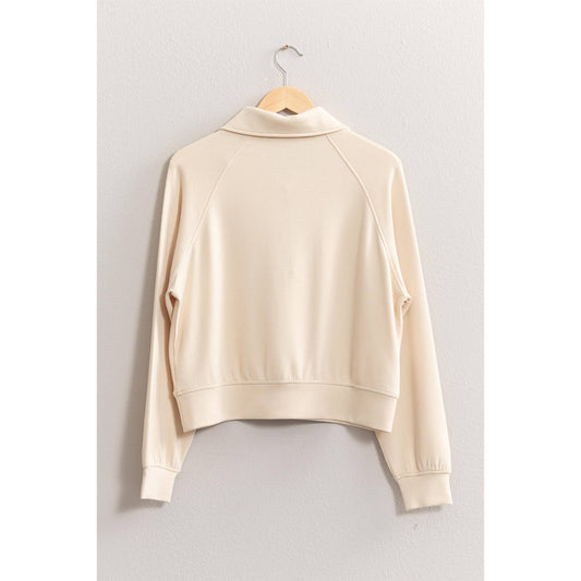 Half Zip-Up Collar Sweatshirt / Black