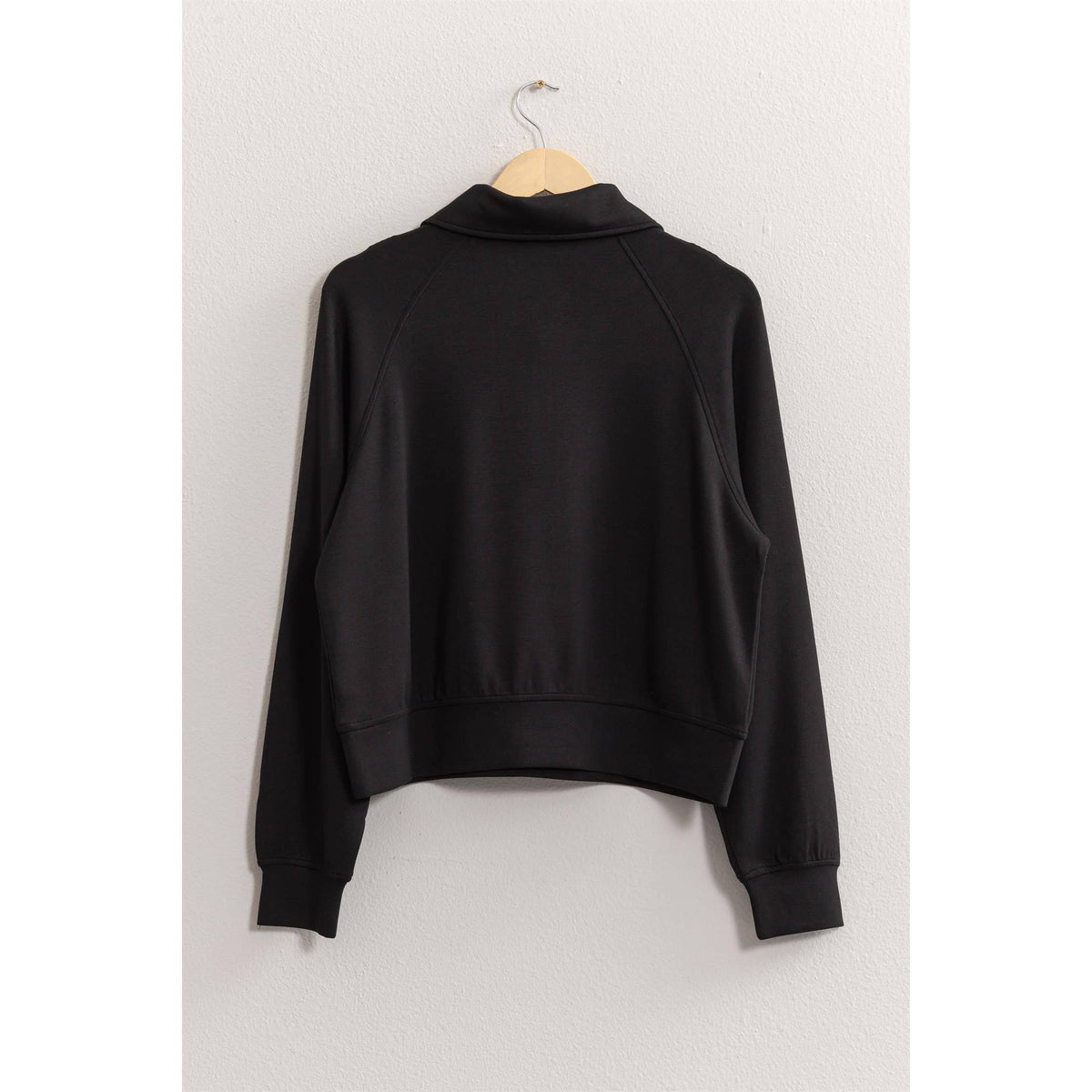 Half Zip-Up Collar Sweatshirt / Black
