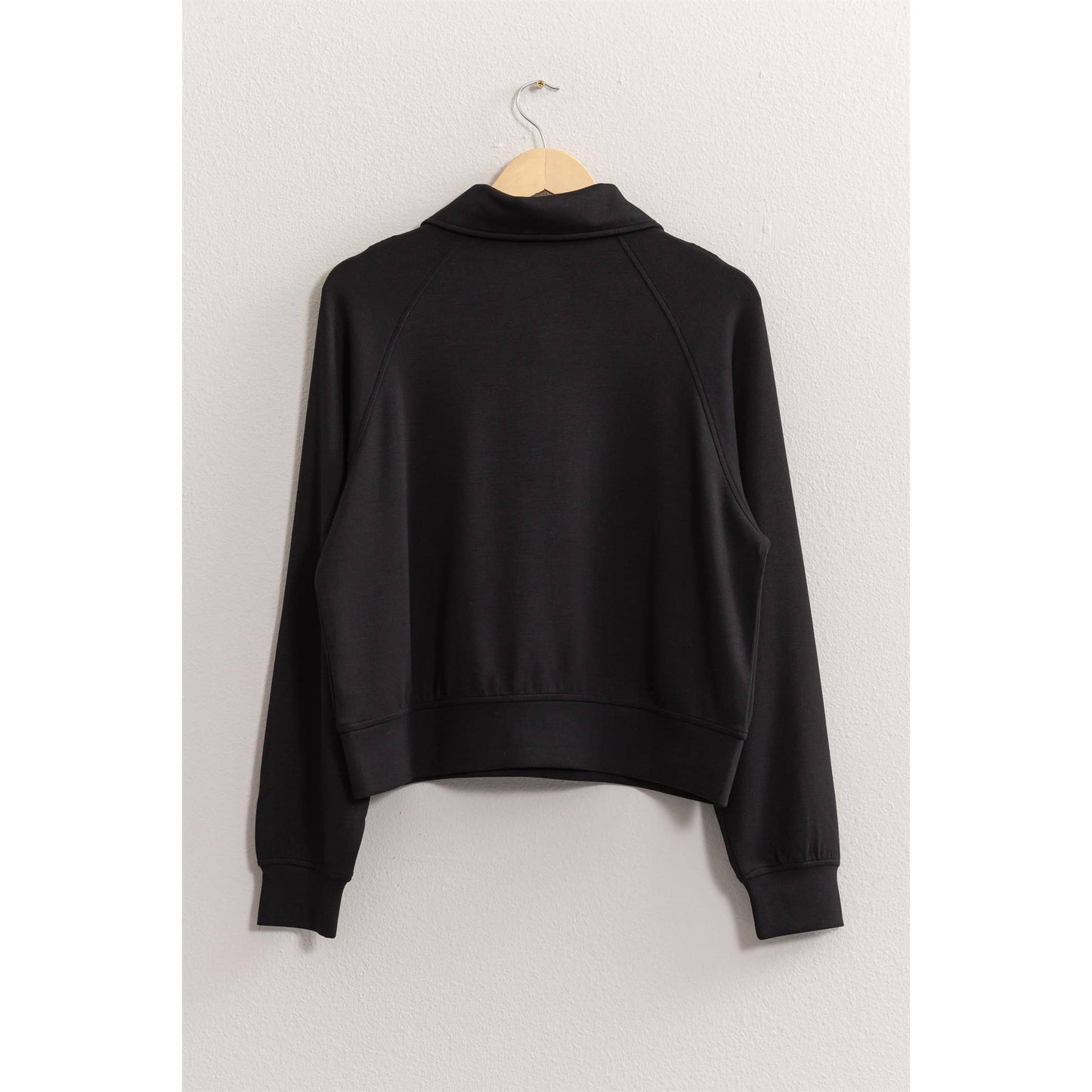 Half Zip-Up Collar Sweatshirt / Black