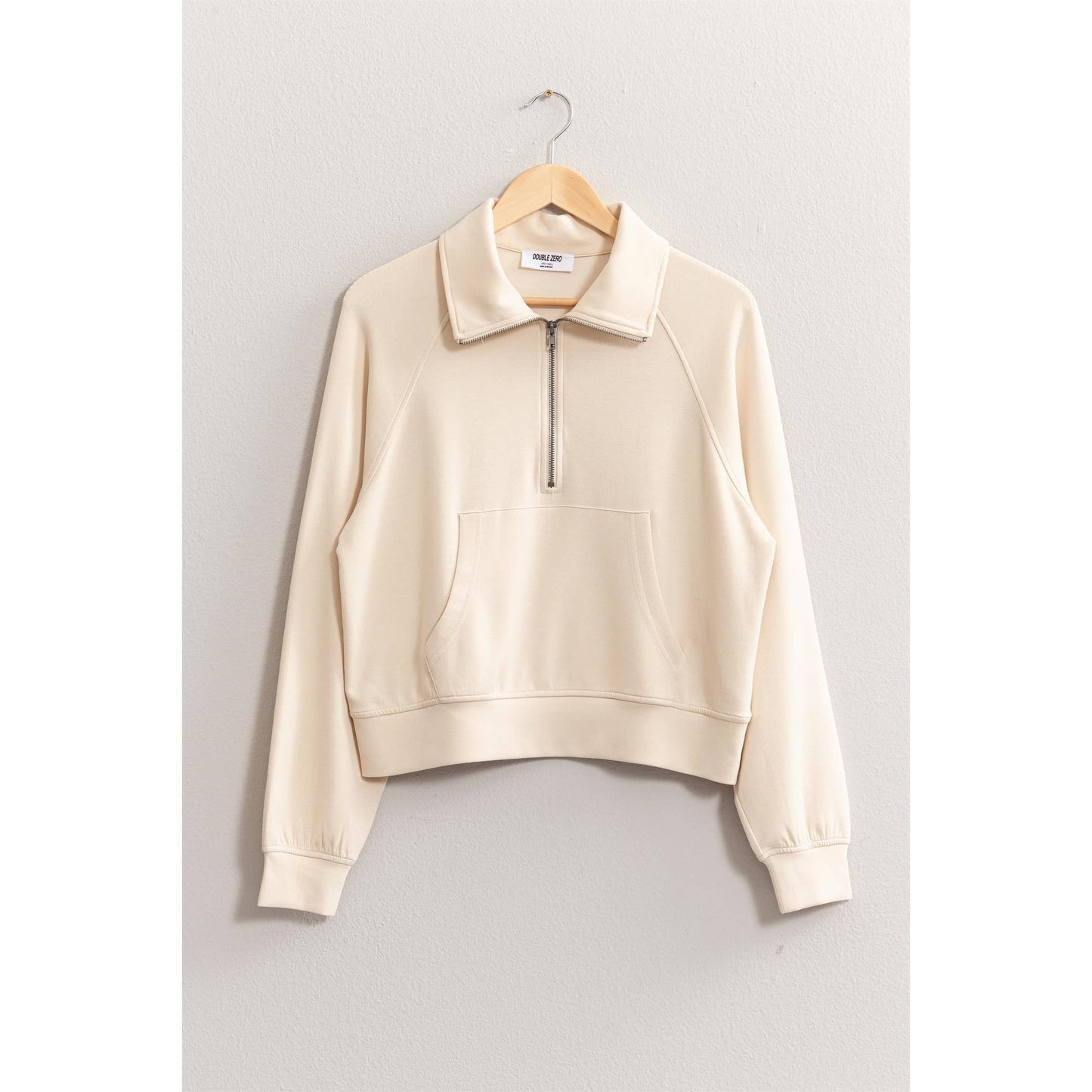 Half Zip-Up Collar Sweatshirt / Black